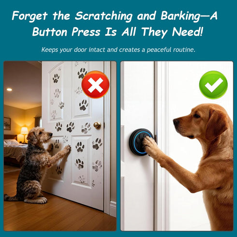 Communication, Potty(2 1 Halo Paw Smart Dog Door Bell Touch-to-Ring BK Dog Bells to Go Outside, LED Light Wireless Dog