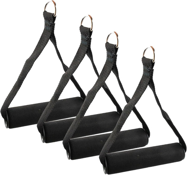 Set of 4 Heavy-Duty Cable Machine Handles for Gym Equipment and Resistance Bands