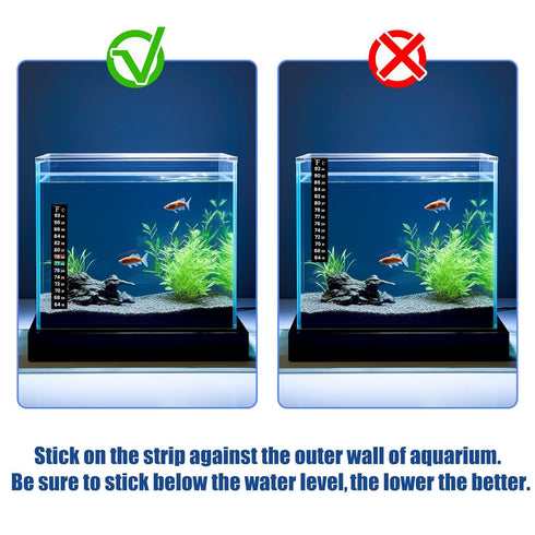 AQUANEAT 6 PCS Thermometer Strips, Fish Tank & Reptile Thermometer Sticker, Terrarium Water Temperature Test