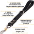 ADITYNA Short Leather Traffic Dog Leash - 12" length x 1" wide for Medium, Large, Extra-Large Breeds
