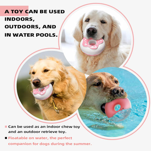 Indestructible Dog Chew Toys for Aggressive Chewers, Tough Squeaky Toys for Small/Medium/Large Breeds, Creamy Scent
