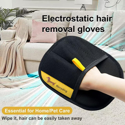 Rorodog 2-PCS Pet Hair Remover Gloves with A Hair/Lint Removal Tool, Reusable Magic Brush Pet Hair Removal Glove