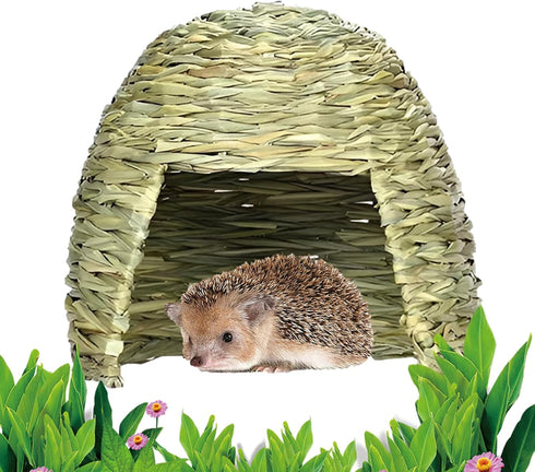 Generic Eco Straw Hut Pet Grass Bed, Guinea Pig House | Organic Nesting Habitat, Warm Resting Shelter for Small Animal