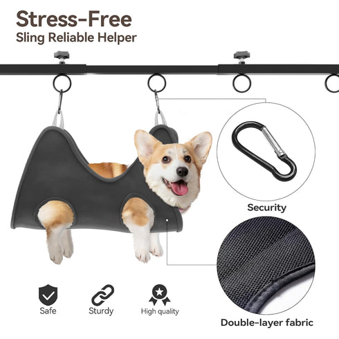 42" 27"-39" 2.76", Hammock 2 Trimming Adjustable Pet Grooming Arm for Table: Height & Width, Clamp Fits Up to Includes