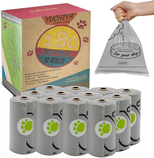 Dog Poop Bags Holder with LED Flashlight|Pet Waste Bags Dispenser for Leash|Doggie