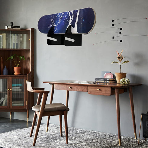 Skateboard Shelf Wall Mounted Storage Rack, Skateboard Bracket, Horizontal Space Saving Design, Bearing Skateboard Frame
