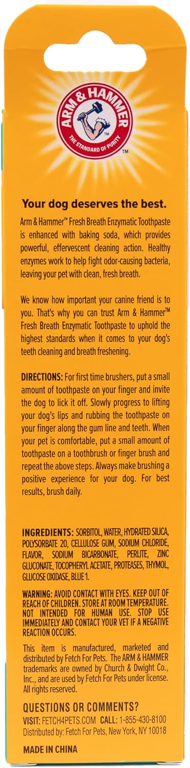 Hammer 2.5 Oz Arm & for Pets Fresh Breath Enzymatic Dog Toothpaste, Vanilla Ginger Flavor, Safe for Puppies and Adult