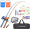 LEOFISHING Kids Fishing Pole Set, Portable Telescopic Rod and Spincast Reel with Fishing Net and Bucket
