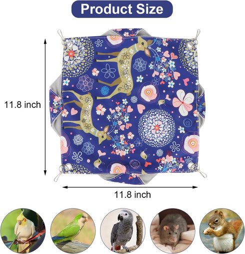 Bird Double Hammock Warm Nest Bed for Parrot, Budgie, Cockatiel, Lovebird, Hamster (L)