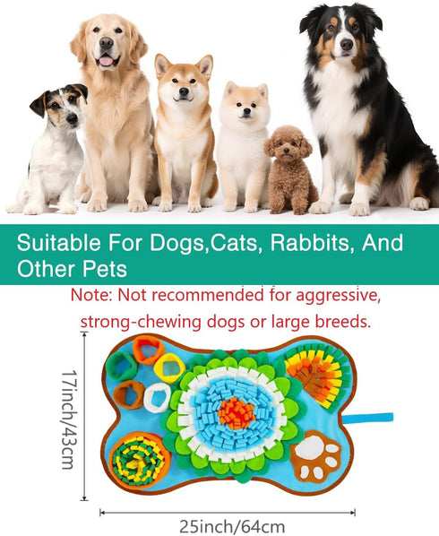 25''x17'' ORIA Snuffle Mat for Dogs, Interactive Slow Feeder Mat with Mental Stimulation for Boredom, Anxiety Relief