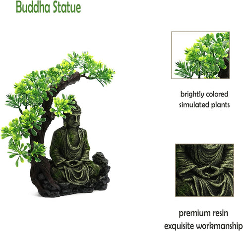 Tfwadmx Aquarium Buddha Statue Decoration, Resin Furniture Ornament for Underwater Landscape