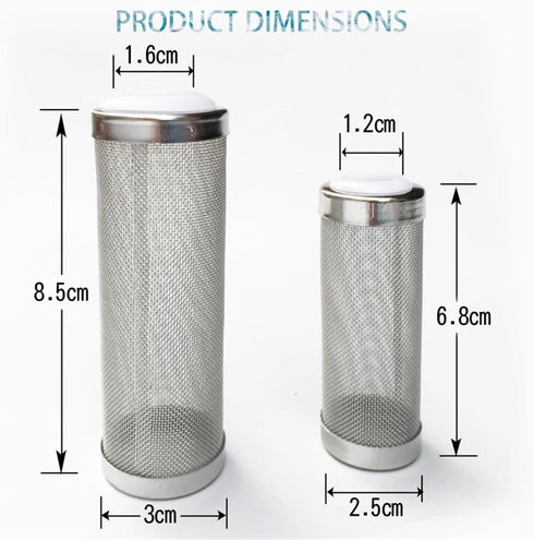 baoauh 10pcs Aquarium Stainless Steel Mesh Filter Guard Fish Tank Filter Stainless Steel Inlet Case Mesh Shrimp Nets
