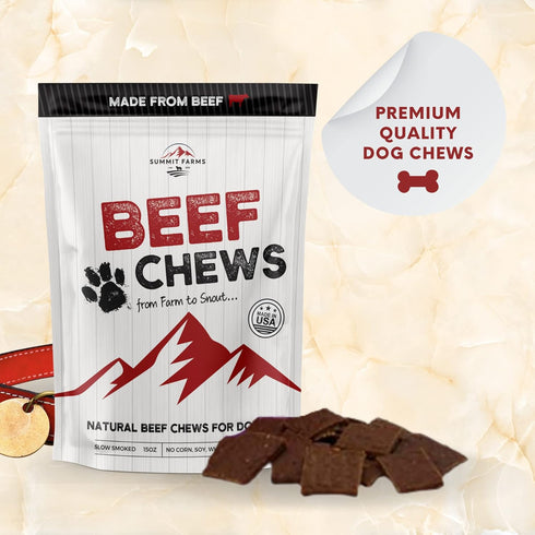 Beef Jerky Dog Treats 15 Oz Pack - All-American Slow Roasted Beef Training Treats - Healthy & Delicious Reward Snack