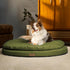 ClevaHome Orthopedic Dog Bed for Large Dogs - Dual Layer Water Repellent Round Pet Bed with Washable Cover, Olive Branch