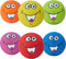 Squeaky Dog Toys Chewing Durable Teething Latex Rubber Balls with Funny Smile Face for Small Medium Dogs (6PCS)