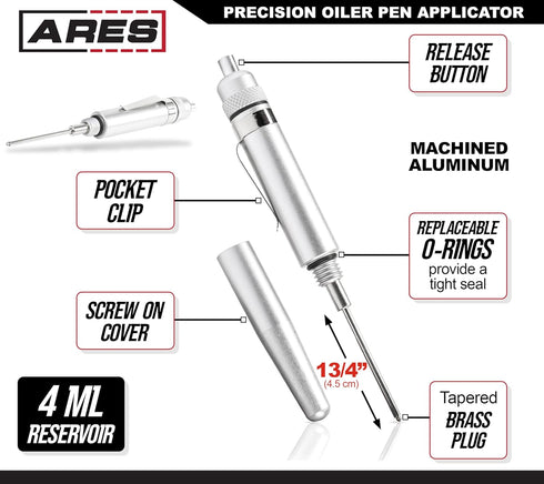 70004 ARES - Precision Oiler Pen Applicator - Precisely Applies CLP, Ballistol, and Other Lubricants in Tight Places