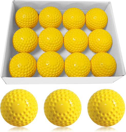 Baseballs 12 Pack Dimpled Baseballs, 9-Inch Pitching Machine Balls for Hand-Eye Coordination,