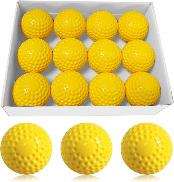 Baseballs 12 Pack Dimpled Baseballs, 9-Inch Pitching Machine Balls for Hand-Eye Coordination,