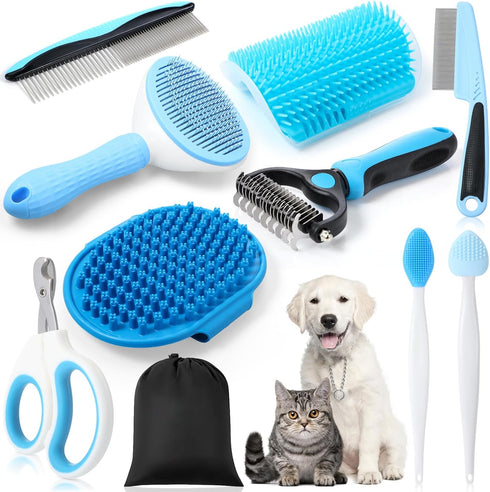 Teenyyou Cats Grooming Kit - 10 Pcs Pet Self Cleaning Kit for