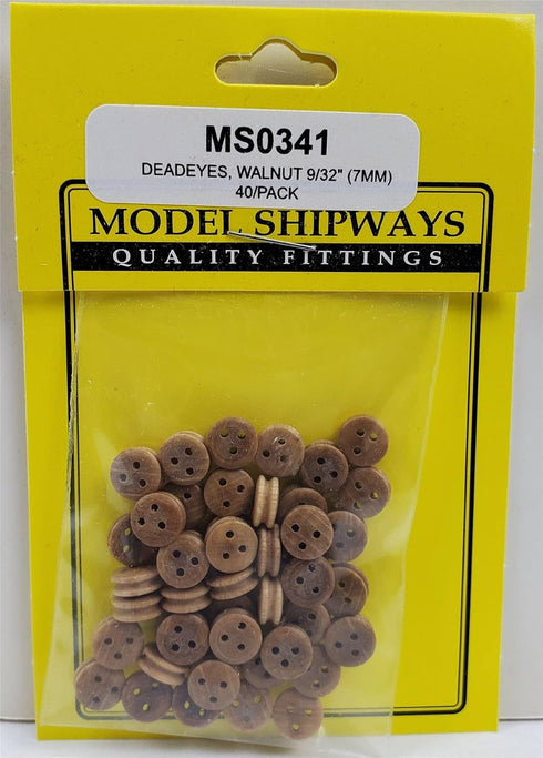 Model Shipways DEADEYES, Walnut 9/32" (7mm) 40 Pack
