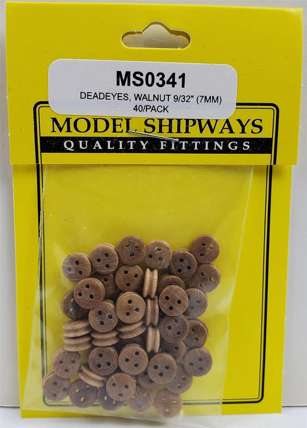 Model Shipways DEADEYES, Walnut 9/32" (7mm) 40 Pack