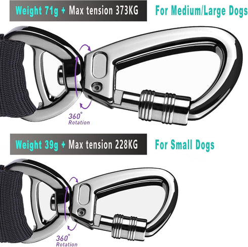 Hotsky Tactical Dog Leash - Heavy Duty for Medium Large Dogs, 4-6Ft Strong Bungee Shock Absorbing with Padded Double