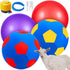 4 Pcs 2 Set Goat Ball Toy with Covers, Anti Burst Training Toy with Inflator Pump for Goats (22 Inch, Red and Purple)