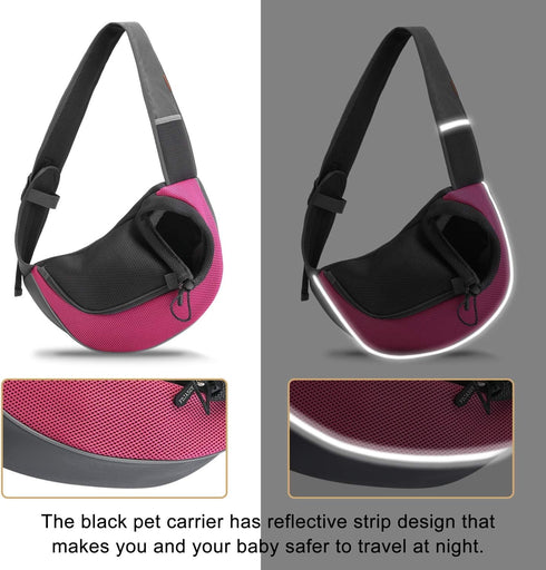 FDJASGY Pet Sling Carrier for Small Dogs Cats, Breathable Mesh Hand Free Puppy Backpack with Adjustable Strap and Pouch