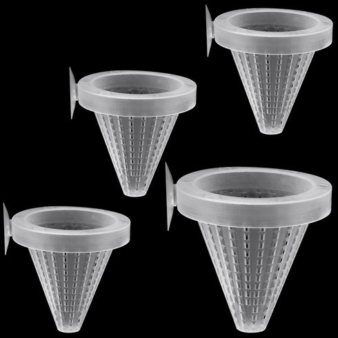 WEAVERBIRD 4PCS Aquarium Nematode Feeder, Live Blood Worm Plastic Cone Cup Shape Basket Feeder for Fish