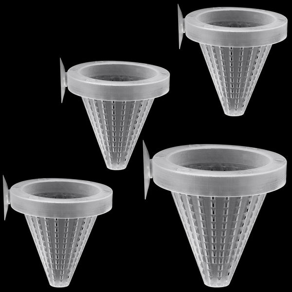 WEAVERBIRD 4PCS Aquarium Nematode Feeder, Live Blood Worm Plastic Cone Cup Shape Basket Feeder for Fish