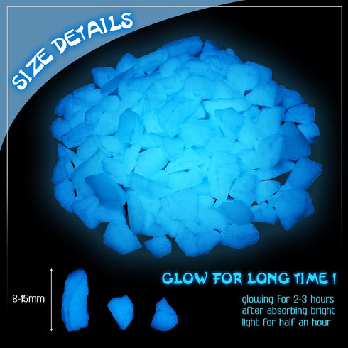 Glow in The Dark Gravel, 300g Fluorescent Decorative Rocks for Fish Tank and Garden Planter
