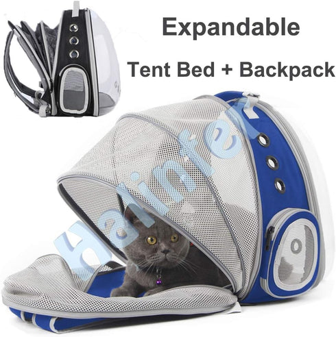 Expandable Cat Backpack Carrier - Space Capsule Bubble Window Pet Carrier for Cats and Small Puppies Up to 12 Lbs