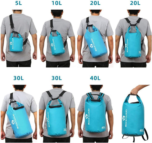 ROCK CLOUD Waterproof Dry Bag 5L Dry Sack for Kayaking, Rafting, Boating, Beach, Surfing, Swimming, Orange