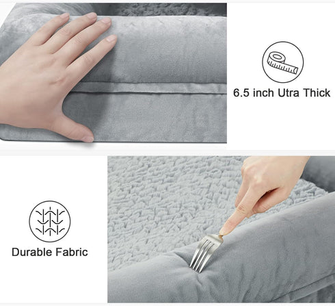Small Orthopedic Dog Bed with Waterproof Cover, Removable Memory Foam Bolster, Soft Sofa Bed with Nonskid Bottom