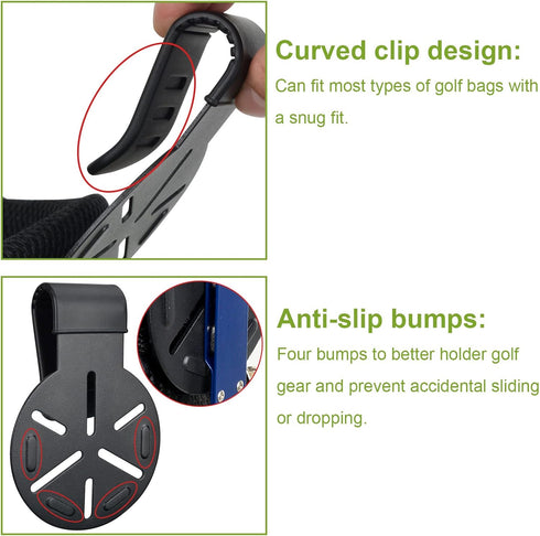 iGuerburn Metal Landing Pads for Golf Bags - Magnetic Accessories for Men with Soft Rubber