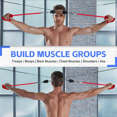 Tricep Rope with Ergonomic Handles, 36 Inch Tricep Pull Down Rope for Cable Machine, Pulley System