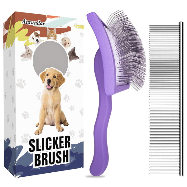 Dog Slicker Brush for Golden Doodle Grooming Kit - Dematting Brushes for