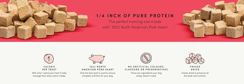 4.06oz Crumps Naturals Mini Trainers Freeze Dried Pork Hearts