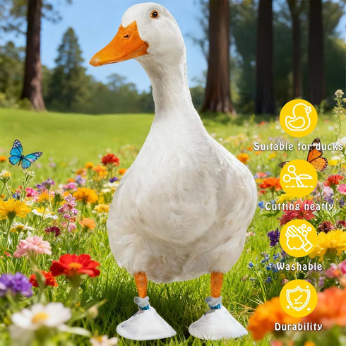 JYMBER 20-Pack Disposable Duck Booties with Self-Adhesive Bandages,Protective Foot Covers for Ducks & Waterfowl,Pet