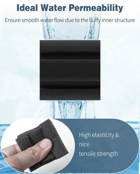 6 Pack Pawfly Replacement Filter Sponges Aquarium Nano Bio Sponge Filter, Aquarium Filter Sponges Black Bio Foam