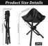 KKONHII 2PCS Portable Folding Camping Stool,Travel Outdoor Tripod Seat,Black Folding Camping Chairs for Camping Party