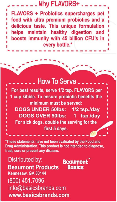 Flavors Food Topper for Dogs: Red Meat Recipe with Beef Bone Broth, 6.0oz Natural Treat Mix