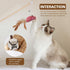 3-Pack Cat Wand Toys, 16-Inch Natural Wooden Teaser Wand with 5 Silvervine Sticks, Interactive Feather Wand for Indoor