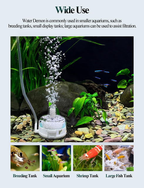 UPETTOOLS Mini Aquarium Sponge Filter, Submersible Fish Filter with Built-in Air Bubble Stone for 5 Gallon Tanks