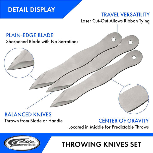 10" 3-Piece Set Szco Supplies Stainless Steel Knife with Nylon Belt Sheath