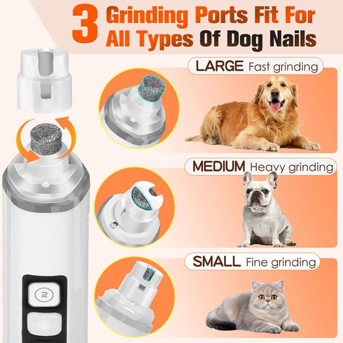 BEIDUONA Trimmers Dog Nail Ultra Quiet Electric Pet Dog Nail Clippers Cat Nail Clipper with Led Lights Nail Grinder
