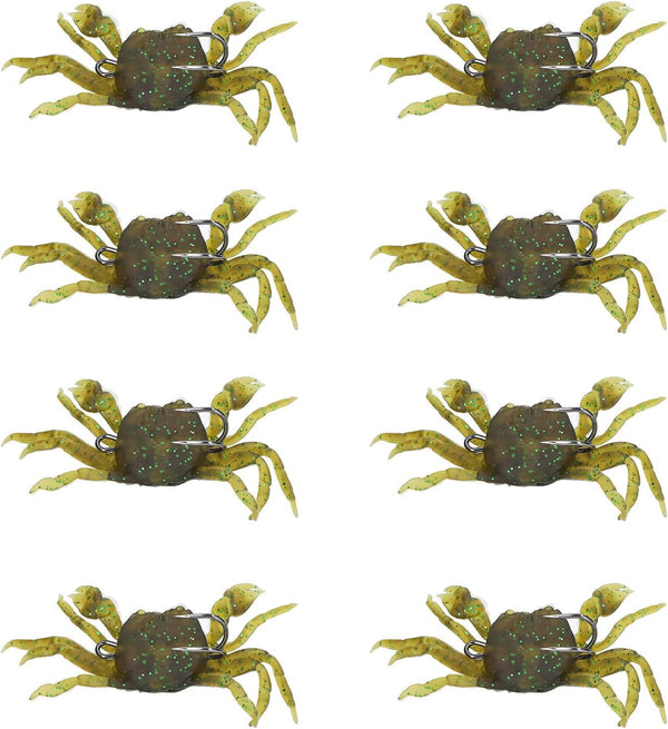 Boxwizard 8Pcs Artificial Crab Baits, 13cm /33.5g Simulation Crab Soft Lure Fishing Bait