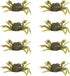 8Pcs 13cm Artificial Crab Bait Simulation Crab Soft Lure Fishing Bait with Hooks for Freshwater Saltwater (Green Brown)