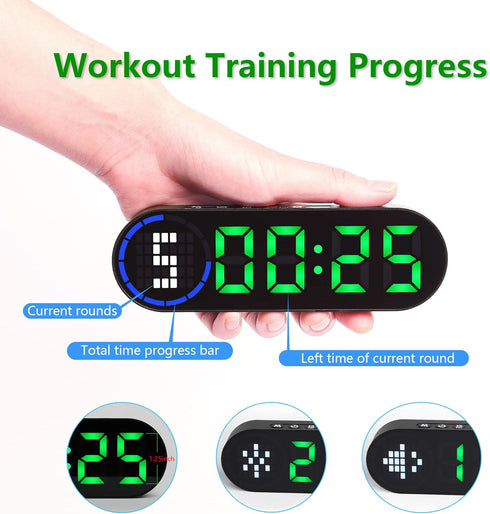 LUCORB Portable Gym Timer for Home Gym Interval Timer for Workout with Time Progress Bar/Rounds, Workout Clock