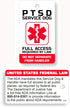 Just 4 Paws PVC PTSD Service Dogs Key or Collar Tag for ADA PTSD Service Animals (PT21) by Just 4 Paws